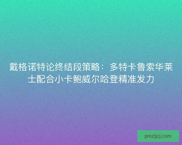 戴格诺特论终结段策略：多特卡鲁索华莱士配合小卡鲍威尔哈登精准发力